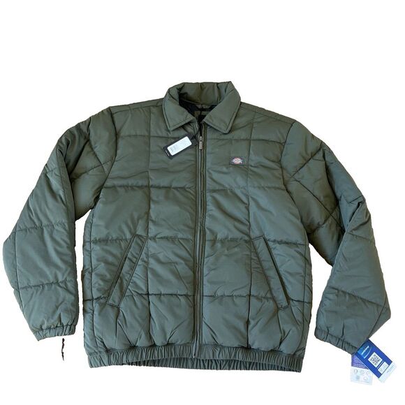 Dickies TJE70ML‎ Olive Army Green Puffer Bomber Jacket Coat Comfortemp NWT Small - Picture 1 of 11